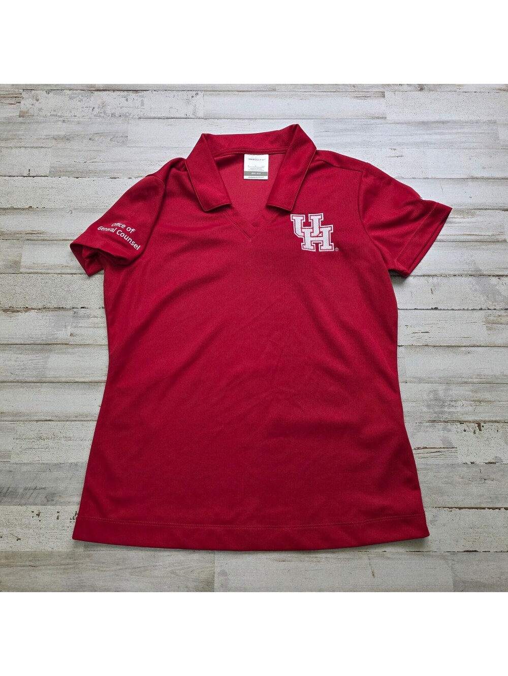 Nike Dri-FIT University Houston Polo Women's S Red UH Cougars Embroidered Logo